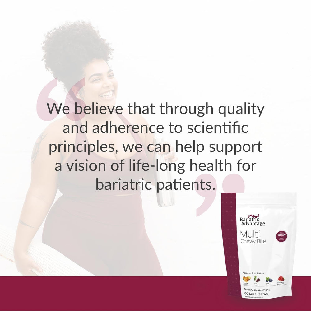 Lifestyle image of a person taking a chew after bariatric surgery