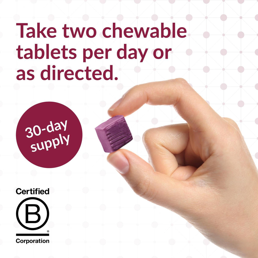 60 count bottle label showing vitamins and folic acid