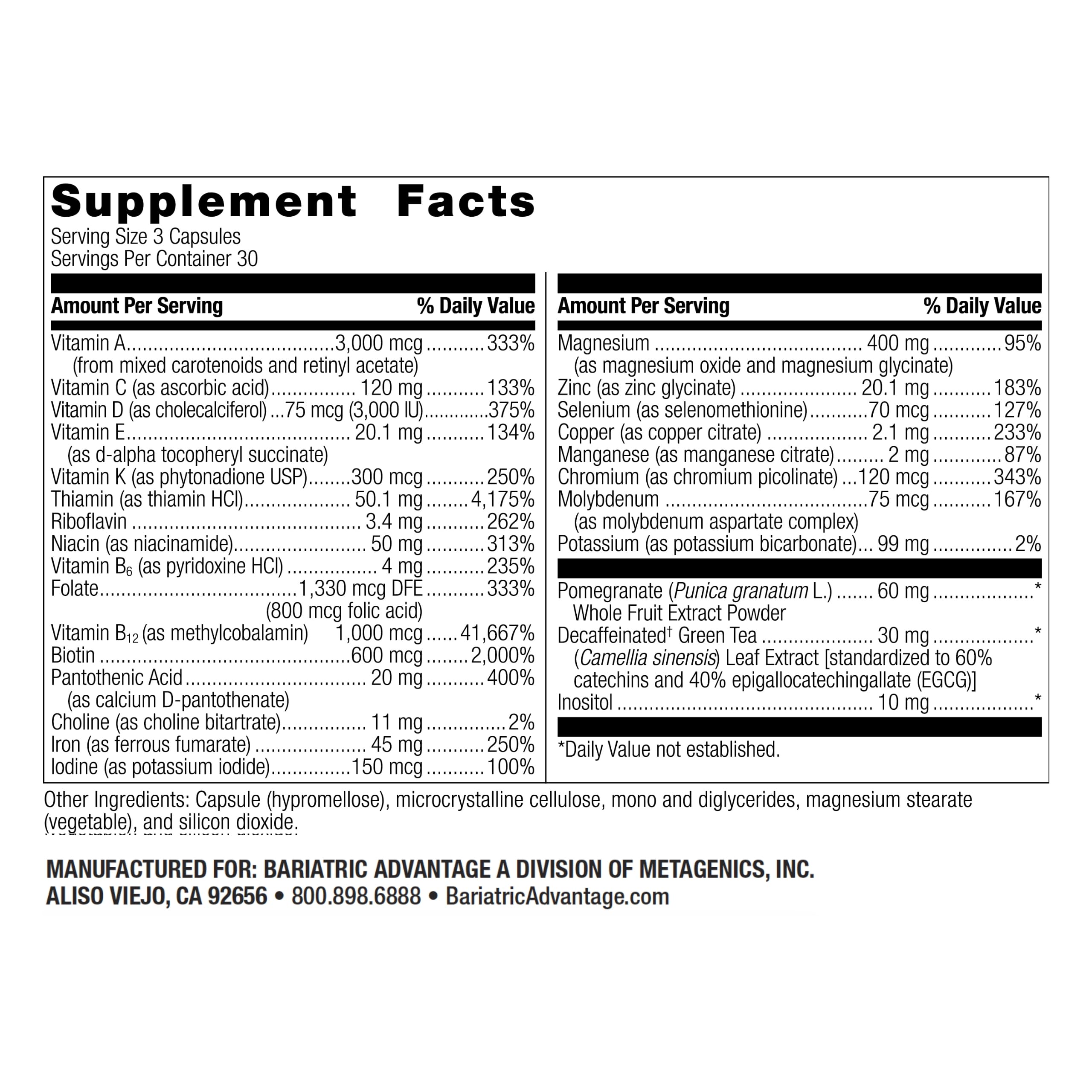 Ultra Multi with Iron capsules for bariatric patients