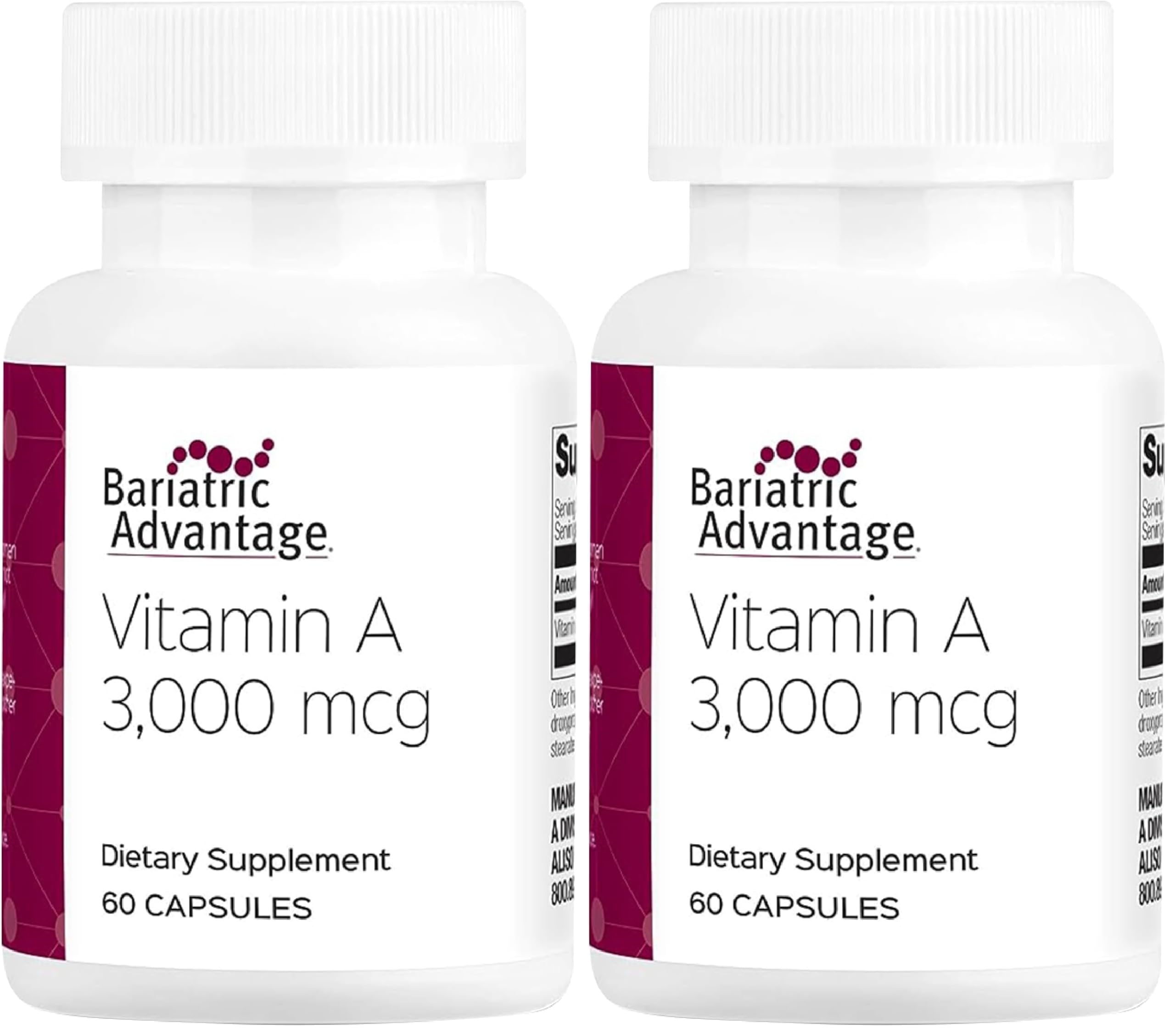 Close-up of Bariatric Advantage Vitamin A 3,000 mcg mini-capsules