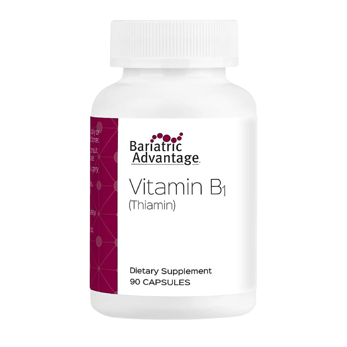 Close-up of Bariatric Advantage Vitamin B1 Thiamin 100 mg capsule