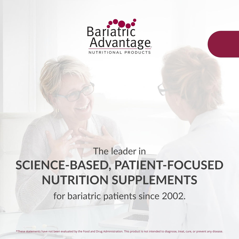 Bariatric Advantage whey protein isolate ingredients label closeup highlights purity and protein source.