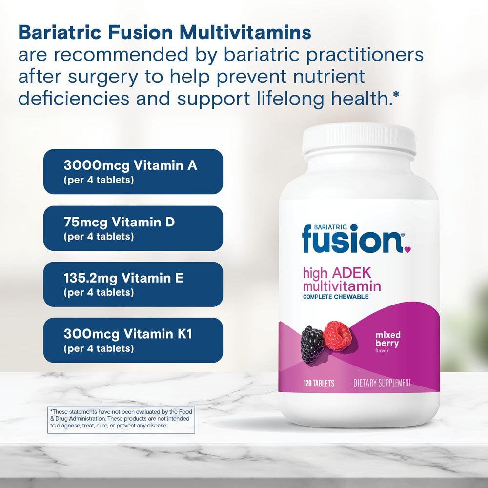 Made in USA label on Bariatric Fusion Multivitamin bottle