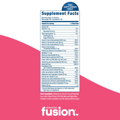 Nutrition label highlighting iron-free formula