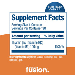 Each capsule contains 100 mg of Thiamin as thiamin mononitrate
