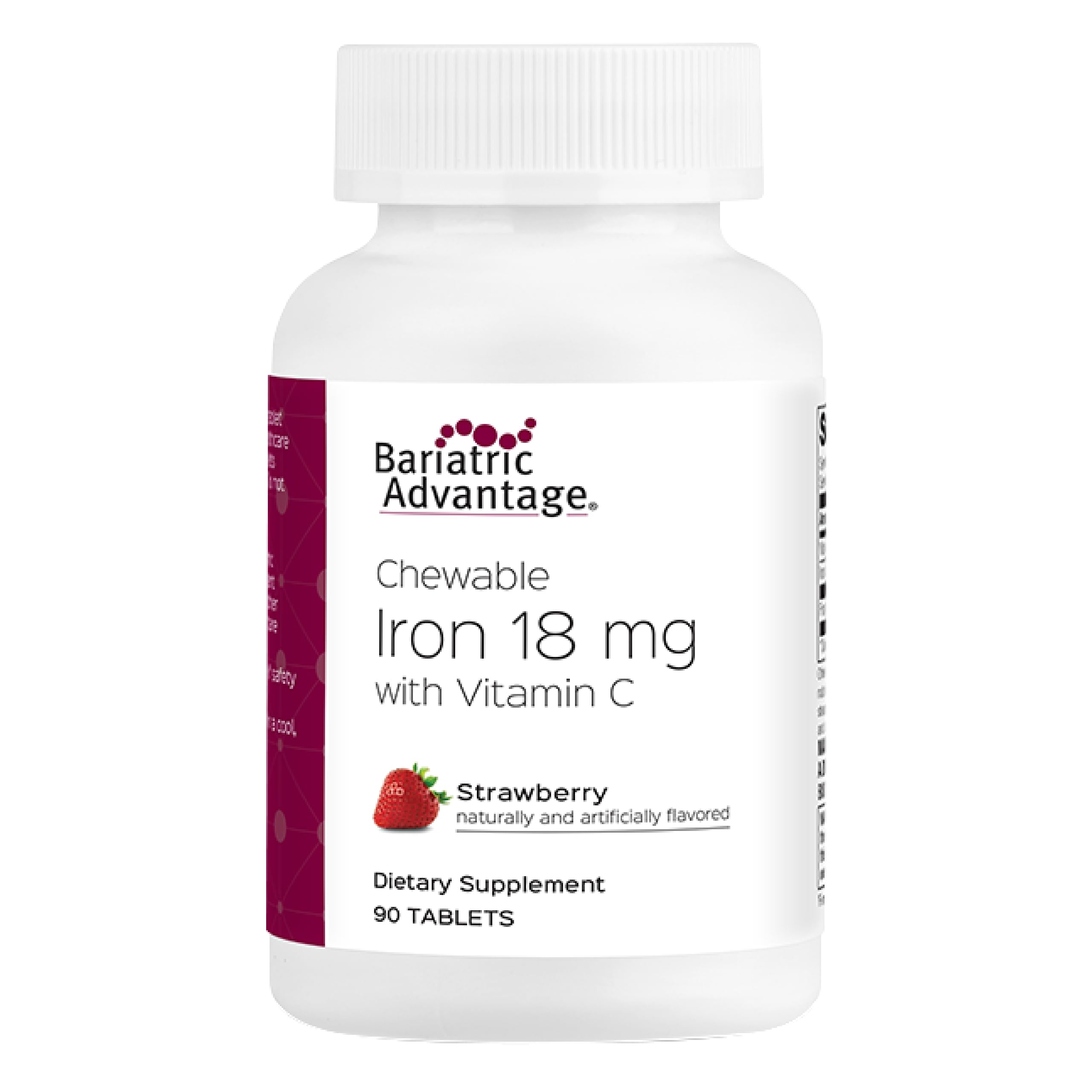 Bariatric Advantage Iron 18 mg with Vitamin C Chewable Strawberry bottle front