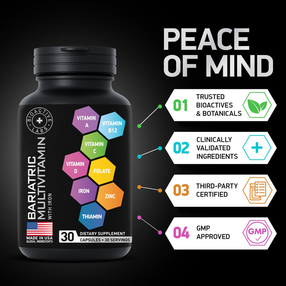 Non-GMO and gluten-free bariatric vitamins packaging