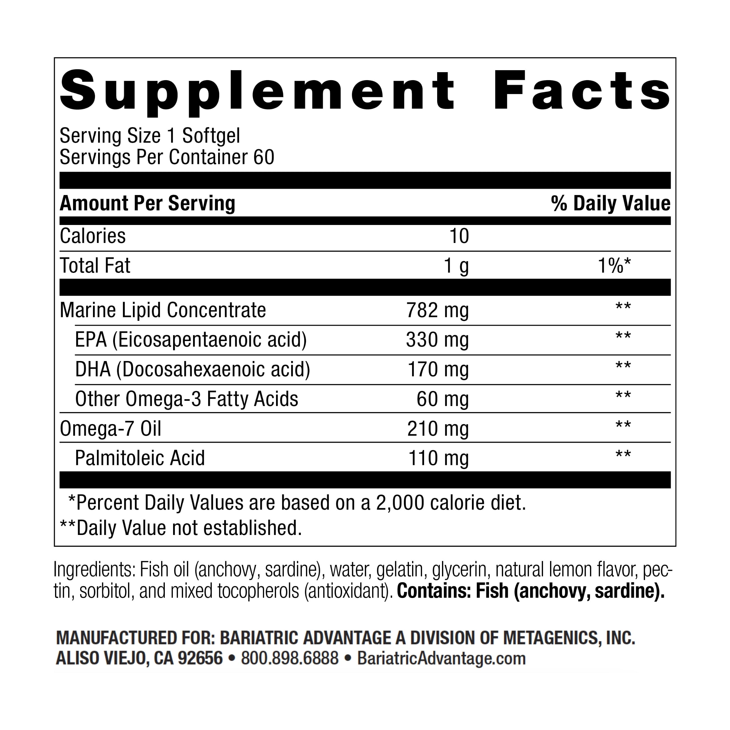 Close-up of OmegaVanta 10 enteric softgel capsules