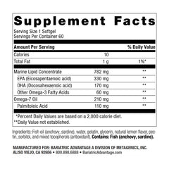 Close-up of OmegaVanta 10 enteric softgel capsules