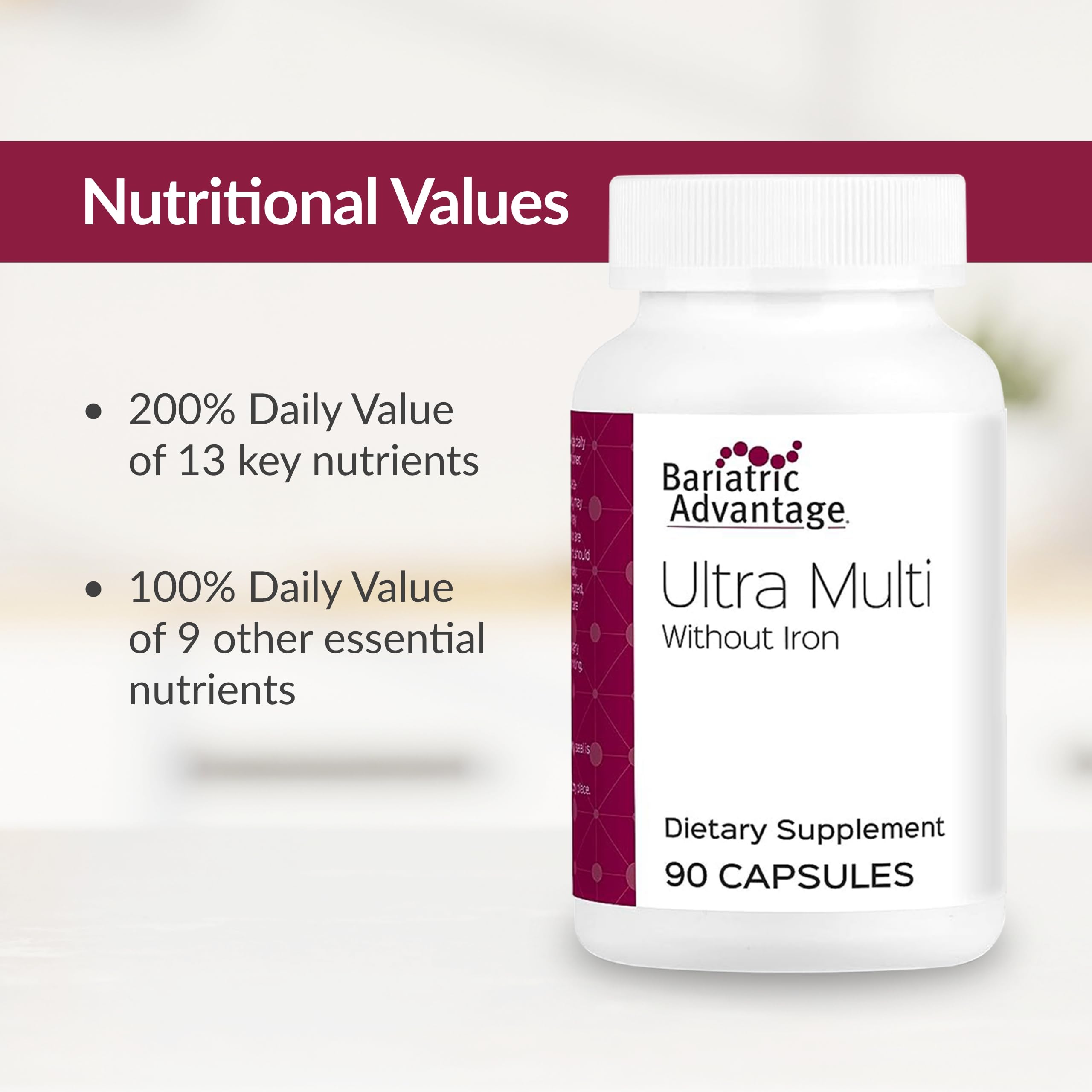 High-potency bariatric multivitamin capsules