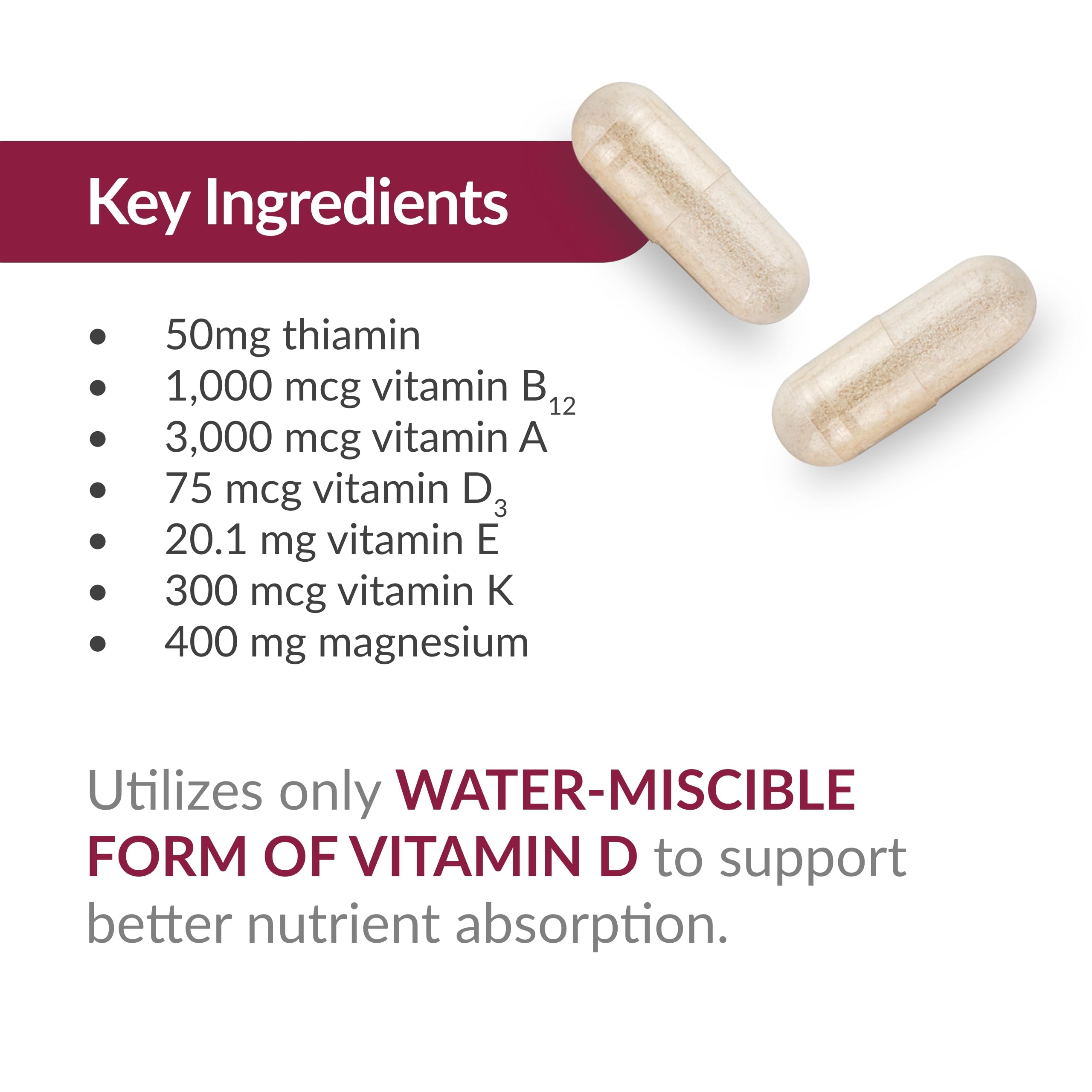 Nutrition facts panel on the bottle