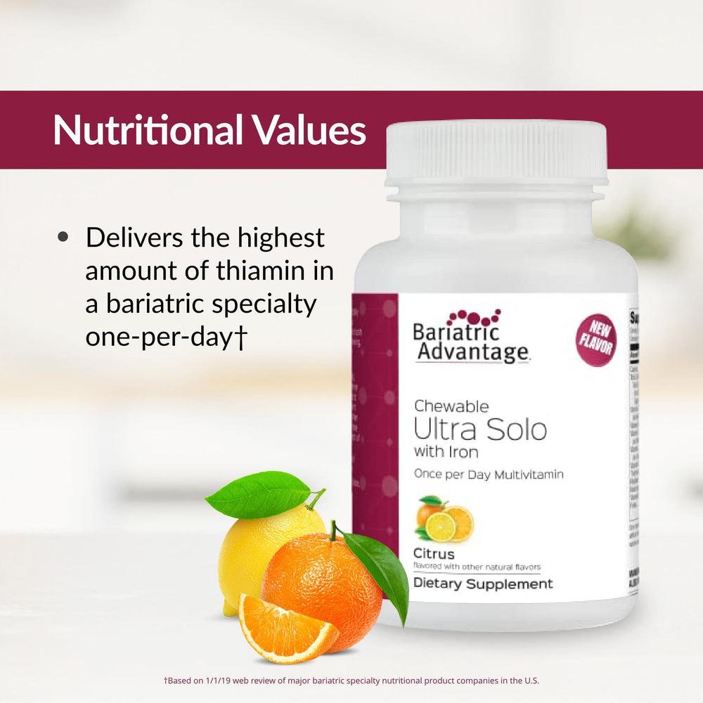 Front view of Ultra Solo with Iron bottle showing 30 tablets