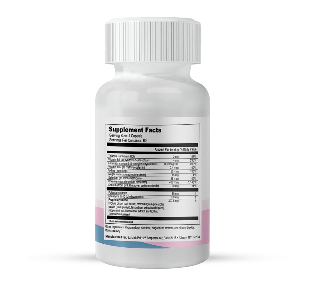 PeptideComfort bottle highlighting energy support ingredients including B12, L-Methylfolate, and CoQ10