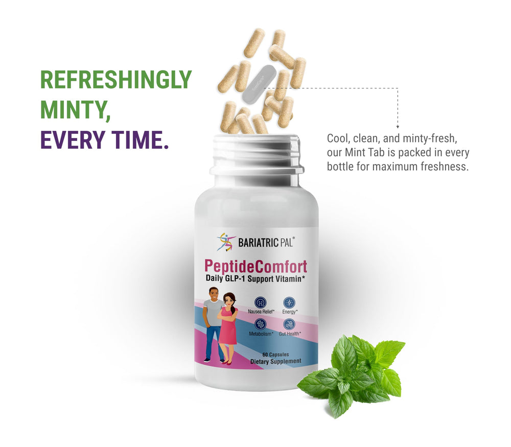 PeptideComfort packaging emphasizing gut health and digestive comfort