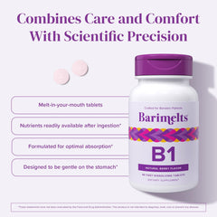 Bottle of Barimelts B1 vitamins for post-bariatric women