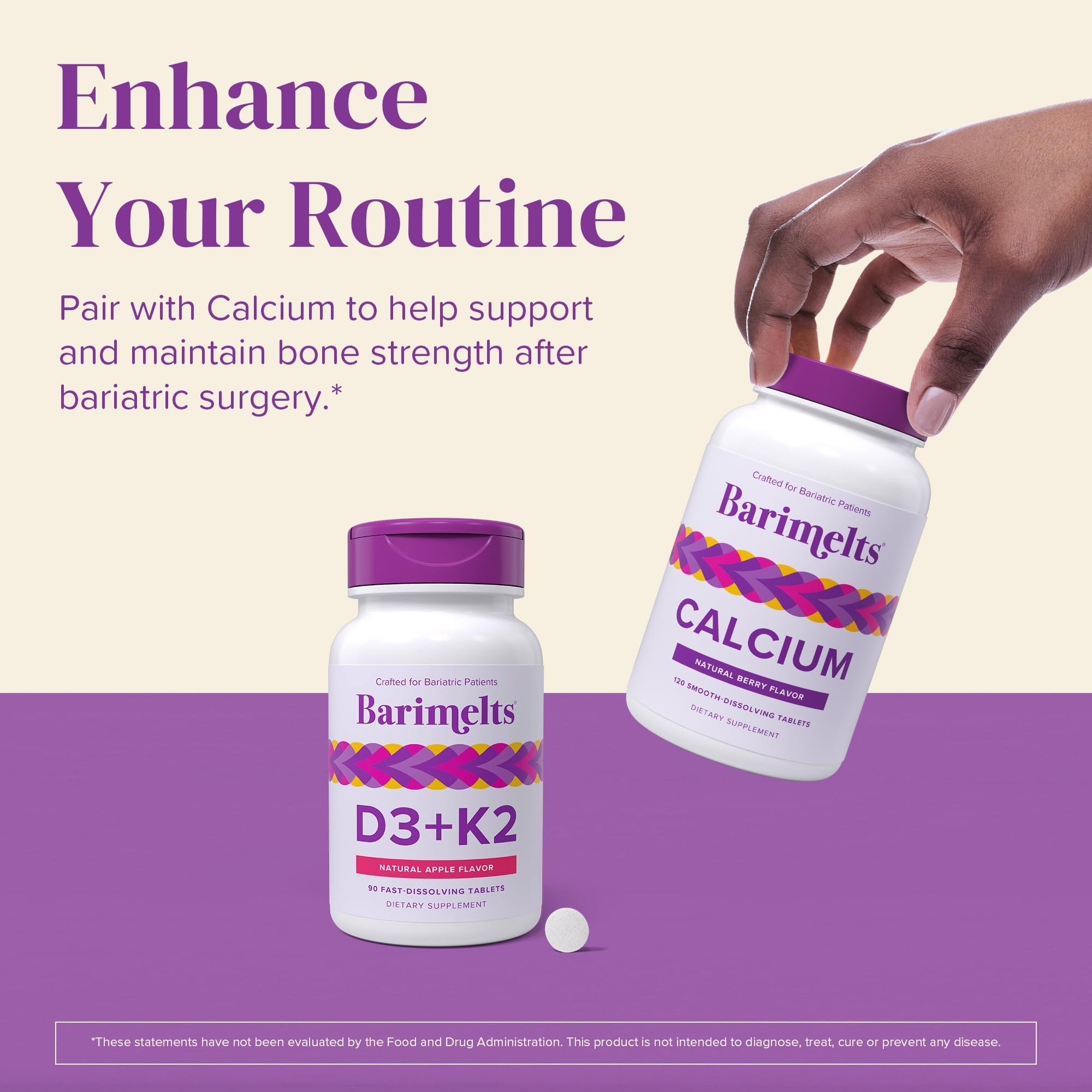 Woman using BariMelts in a morning routine promoting convenient daily supplementation