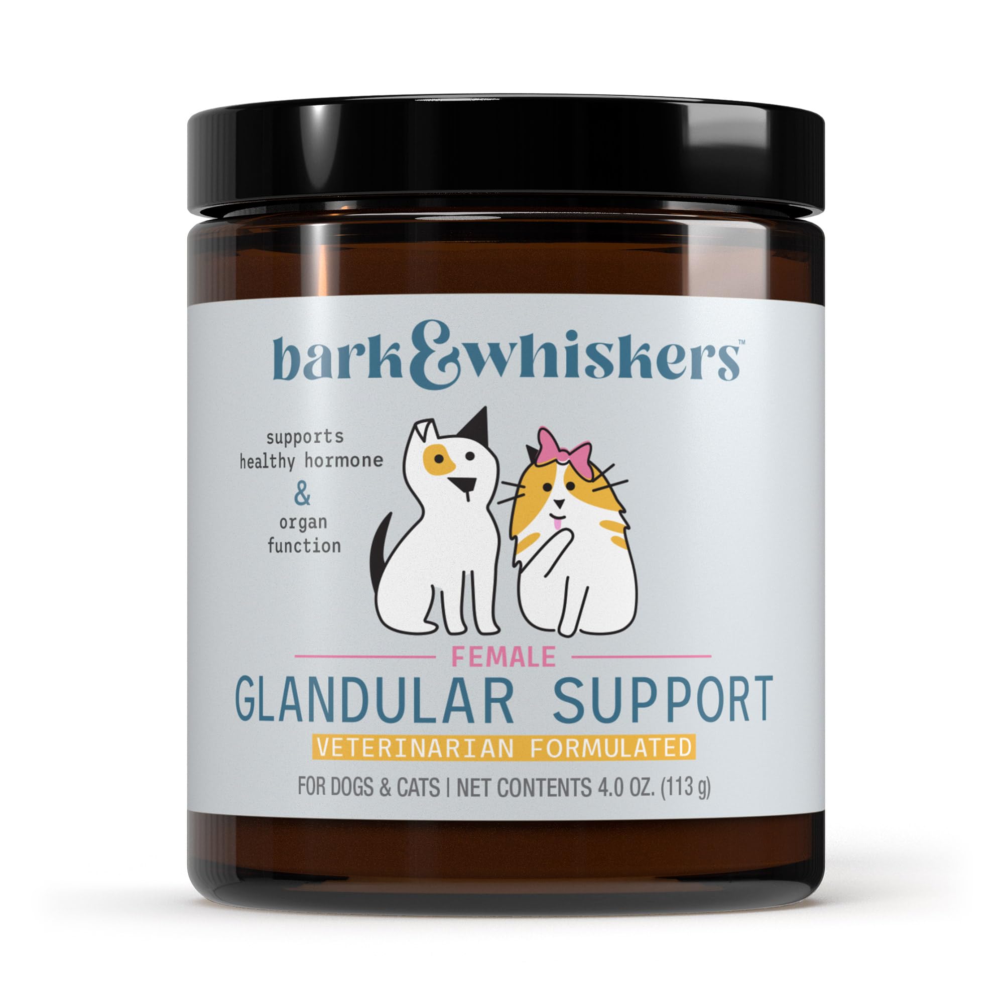 Front of Bark & Whiskers Female Glandular Support bottle 4 oz