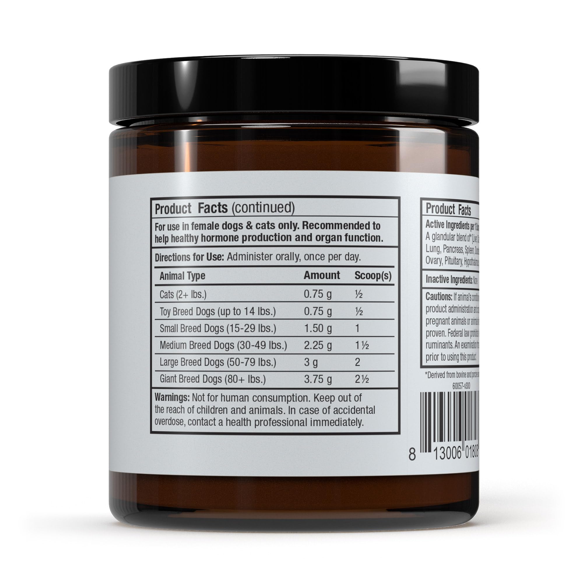 Bark & Whiskers Glandular Support bottle with scooper