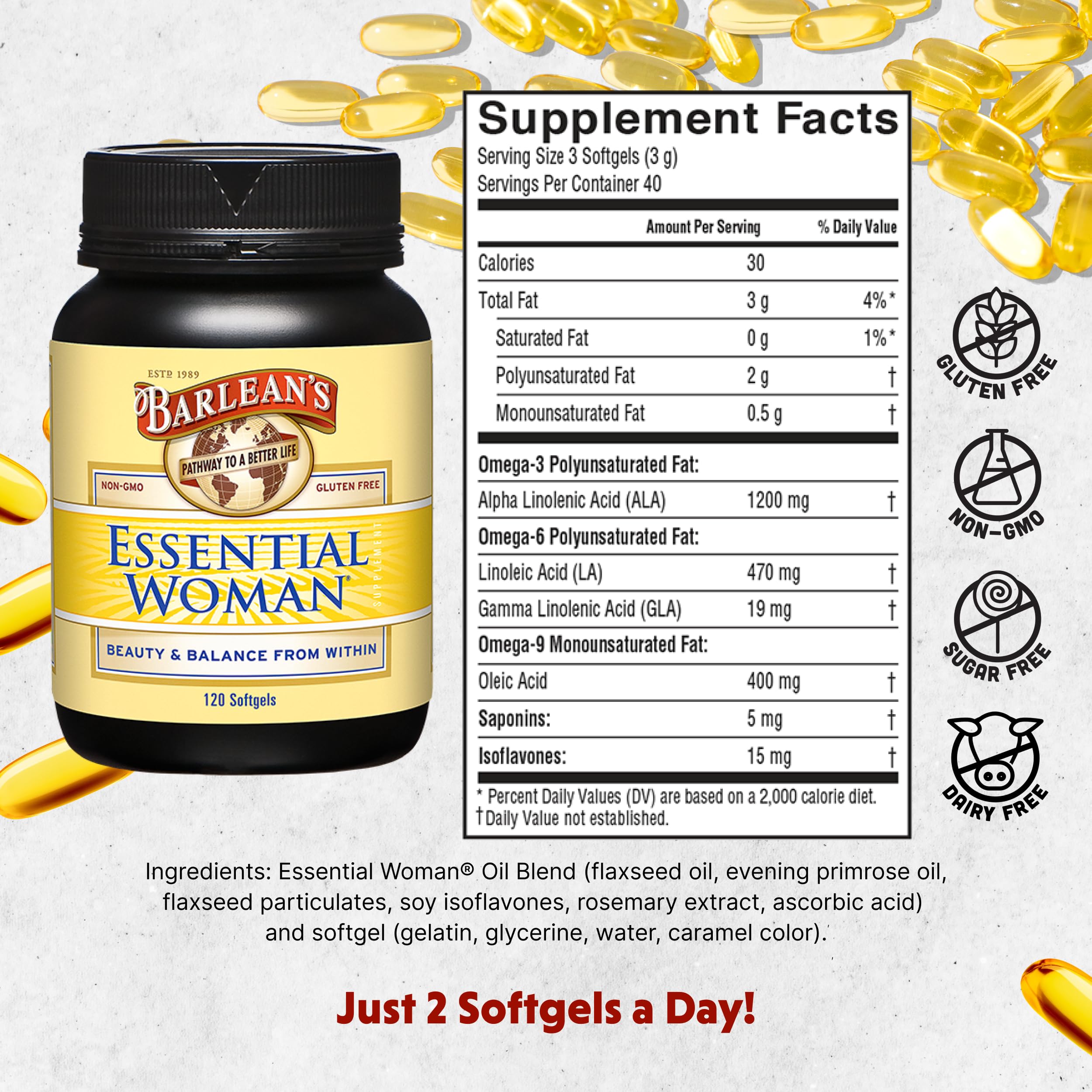 Evening Primrose oil with GLA for women's hormone support