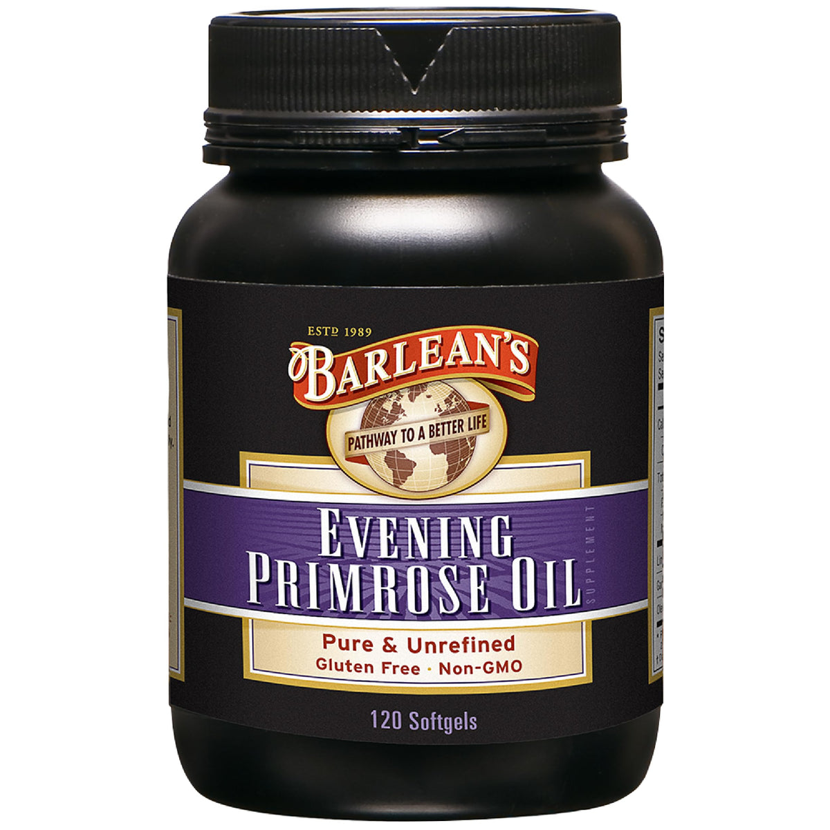Barlean's Evening Primrose Oil Capsules bottle with 120 softgels