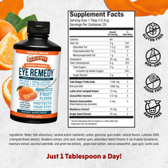 Close-up of Eye Remedy label highlighting Lutemax lutein and zeaxanthin