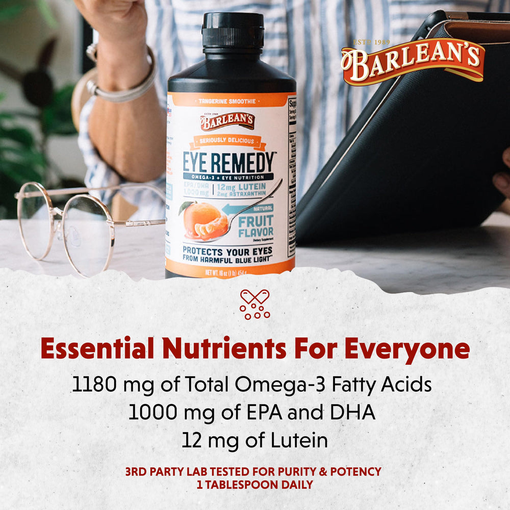 USA-made Barlean's Eye Remedy packaging and logo