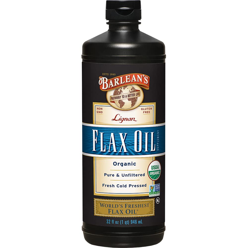 Barlean's Organic Lignan Flaxseed Oil 32 oz front label