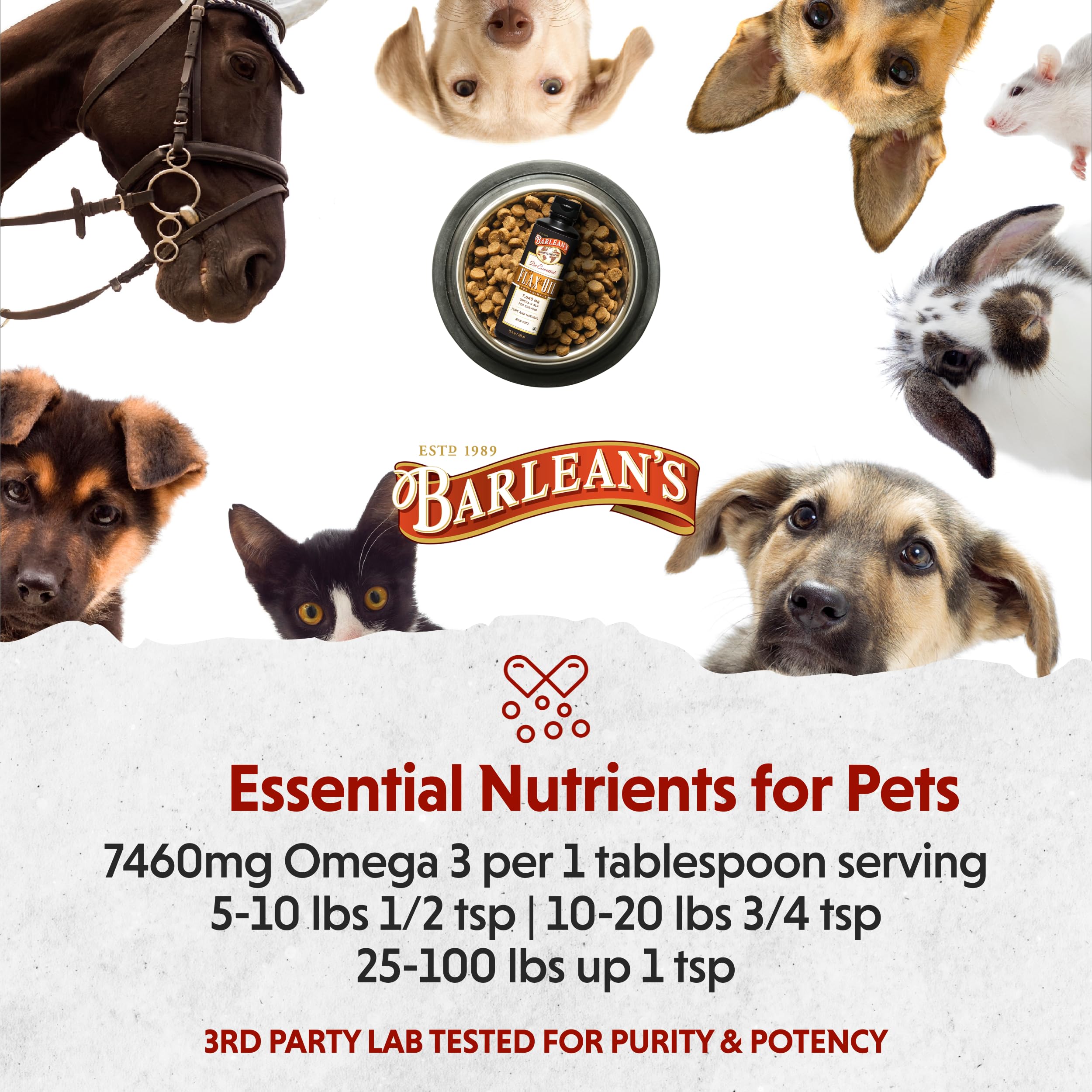 Barlean's Flaxseed Oil for Animals USA-made logo