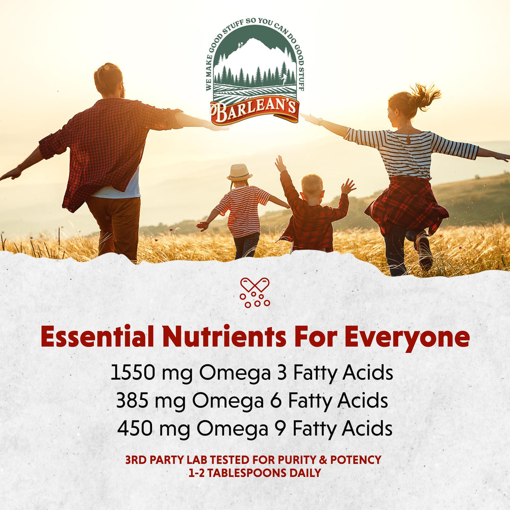 Supplement facts and ingredients for Barlean's flaxseed oil softgels