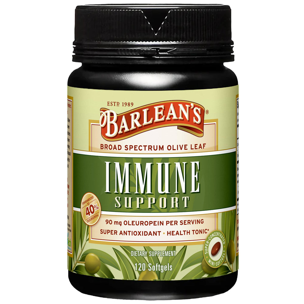 Barlean's Olive Leaf Complex softgel bottle front – 120 count