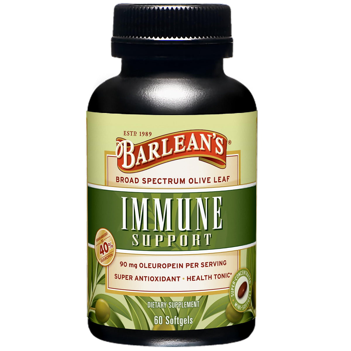 Barlean's Olive Leaf Complex Softgels bottle front label