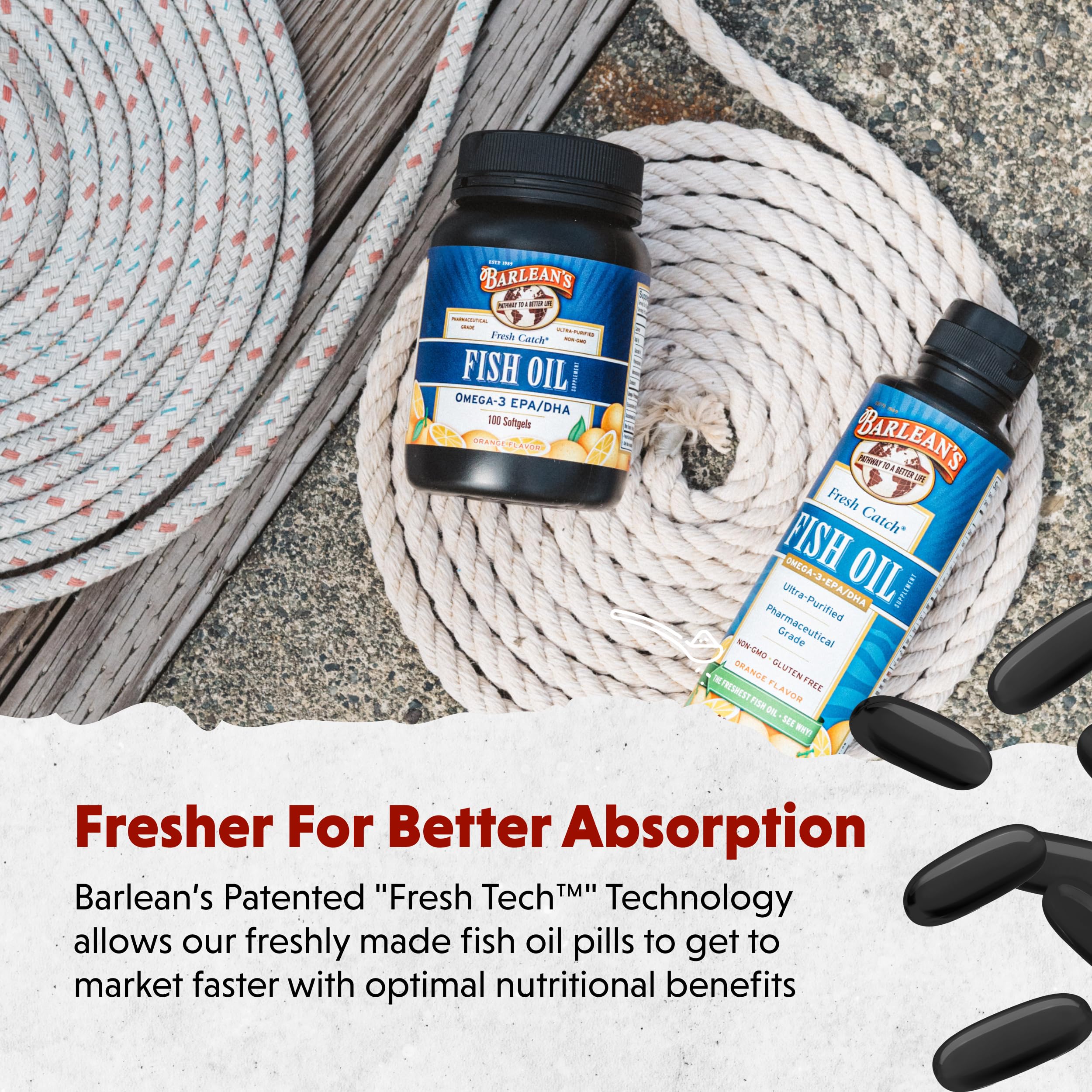 Nutrition label indicating 1000 mg fish oil per serving