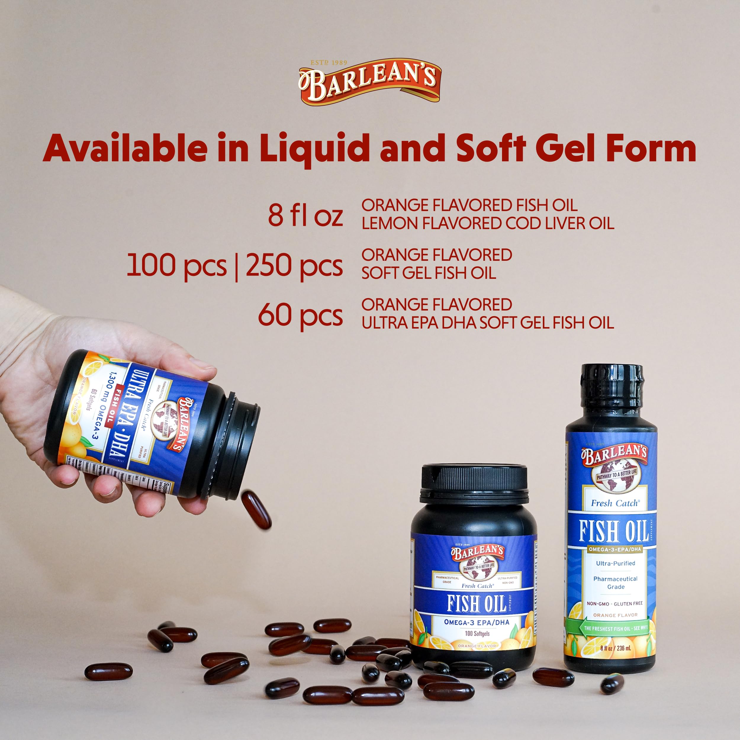 Made in USA Barlean's Omega-3 fish oil packaging stamp