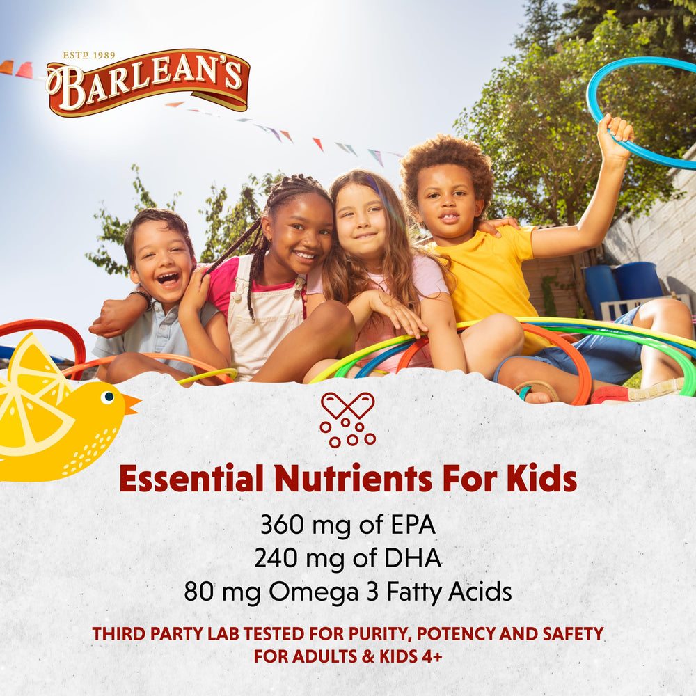 Barlean's Omega-3 Kids Lemonade ingredients label