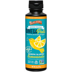 Front view of Barlean's Omega-3 Kids Lemonade bottle 8 oz