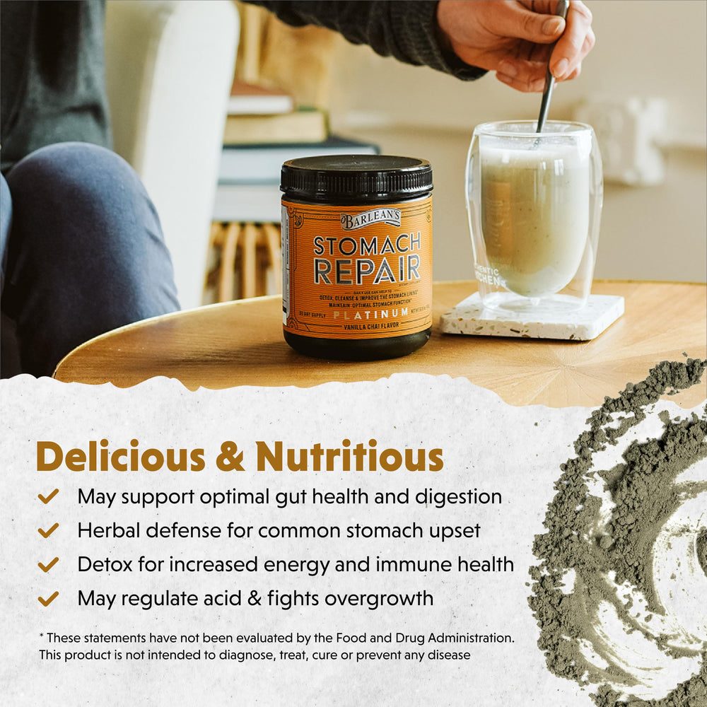 Ingredients list for Barlean's Stomach Repair gut health powder