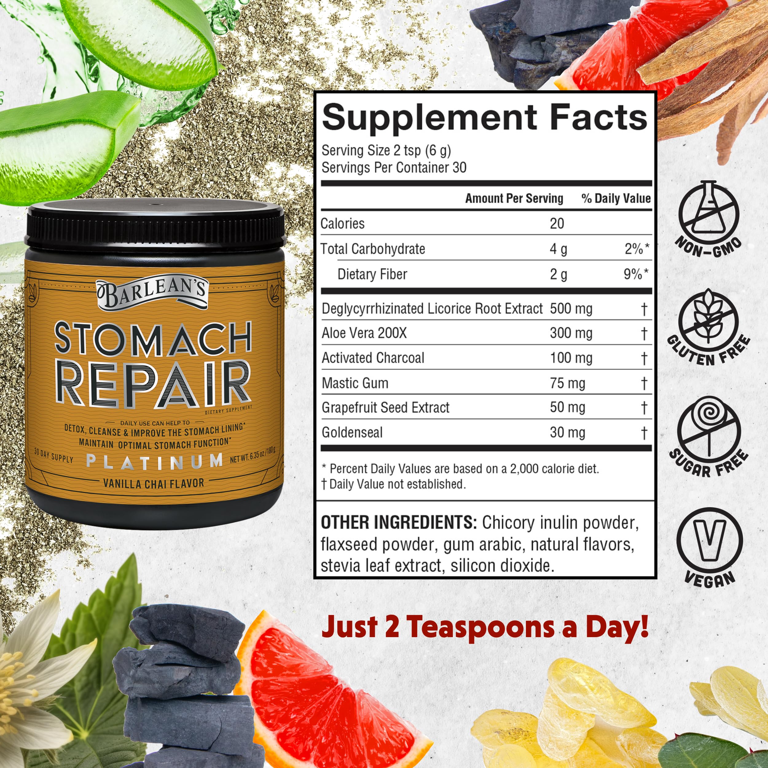 Barlean's Stomach Repair Vanilla Chai packaging image