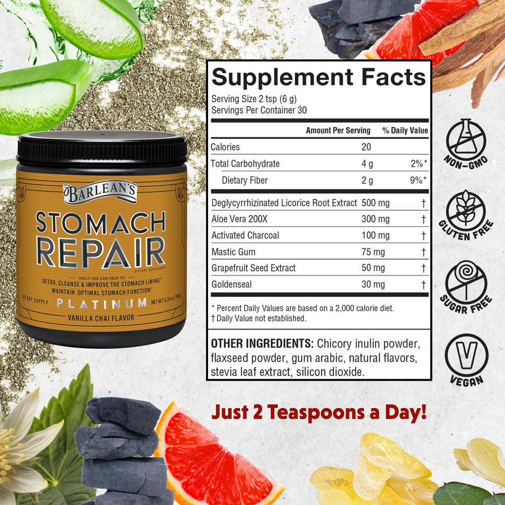 Barlean's Stomach Repair Vanilla Chai packaging image