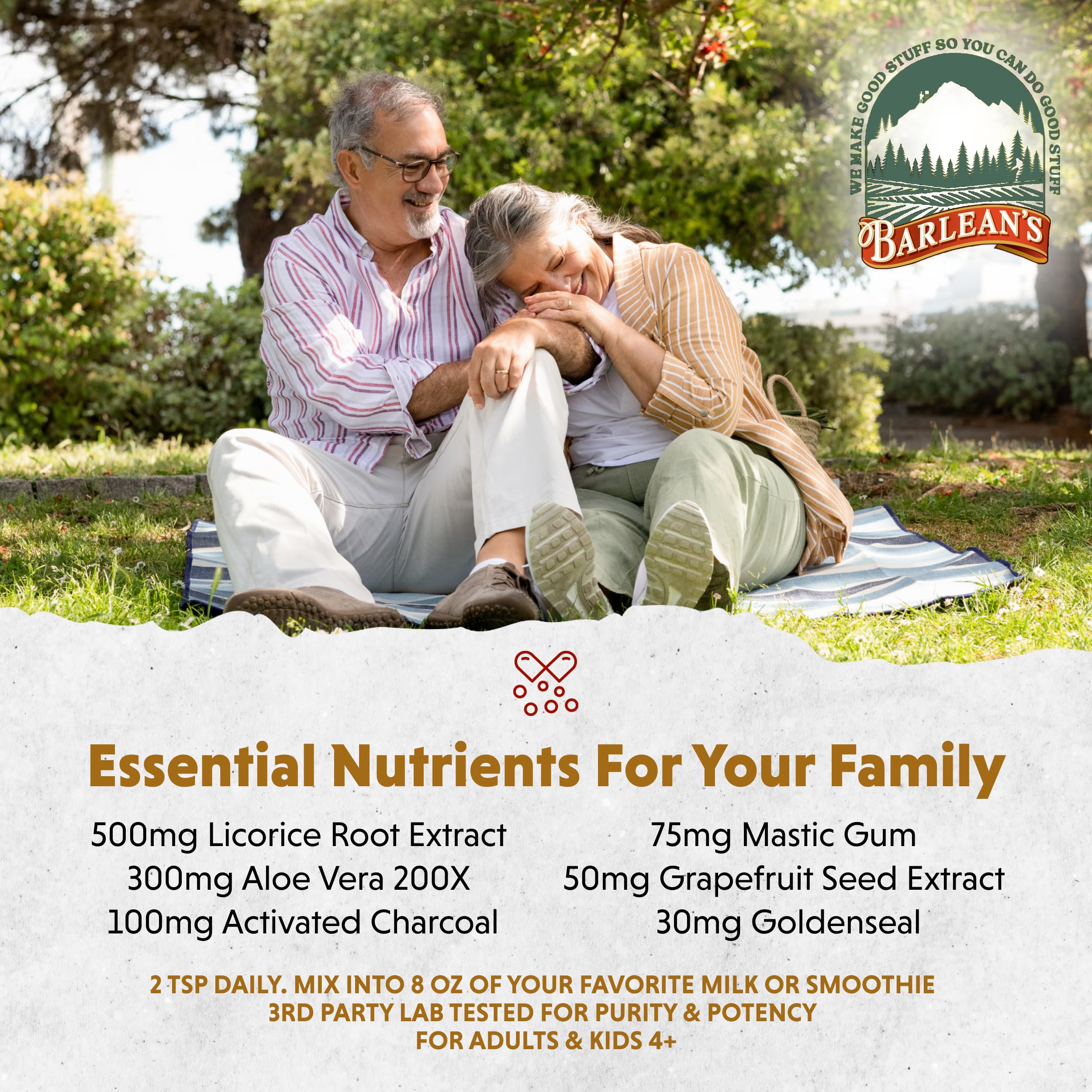 Prepared Barlean's Stomach Repair Vanilla Chai drink in glass