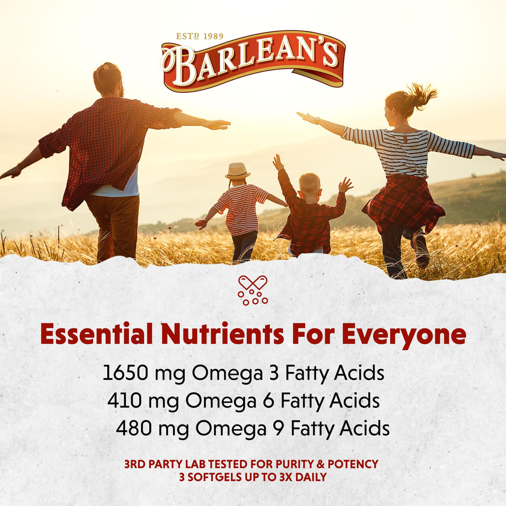 Barlean's USA-made flaxseed oil supplement bottle