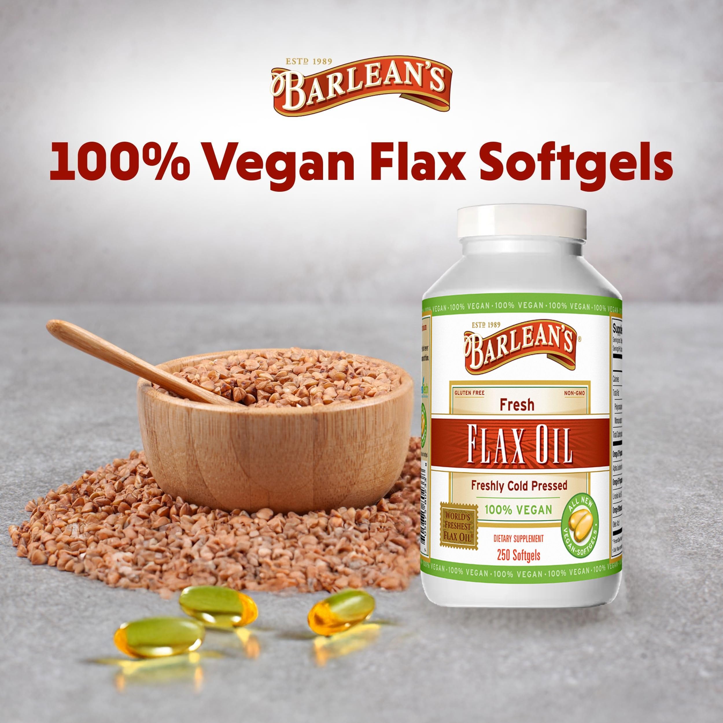 Usage and storage guidance for Barlean's flaxseed oil softgels