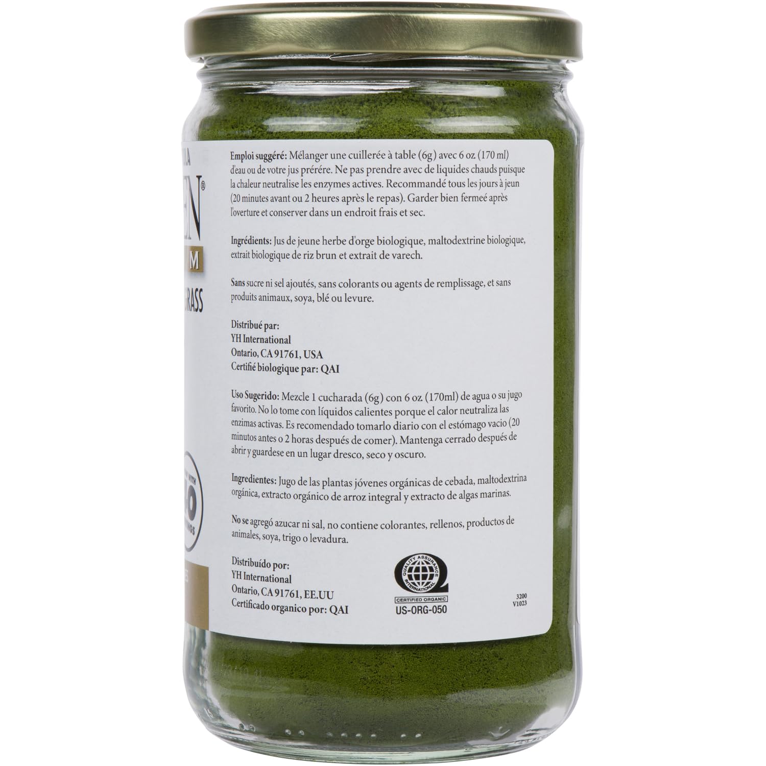 Vegan and Non-GMO certification icons on label