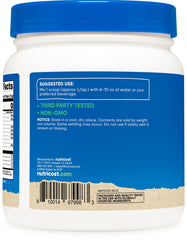 Measuring scoop with barley grass juice powder and 1 lb packaging