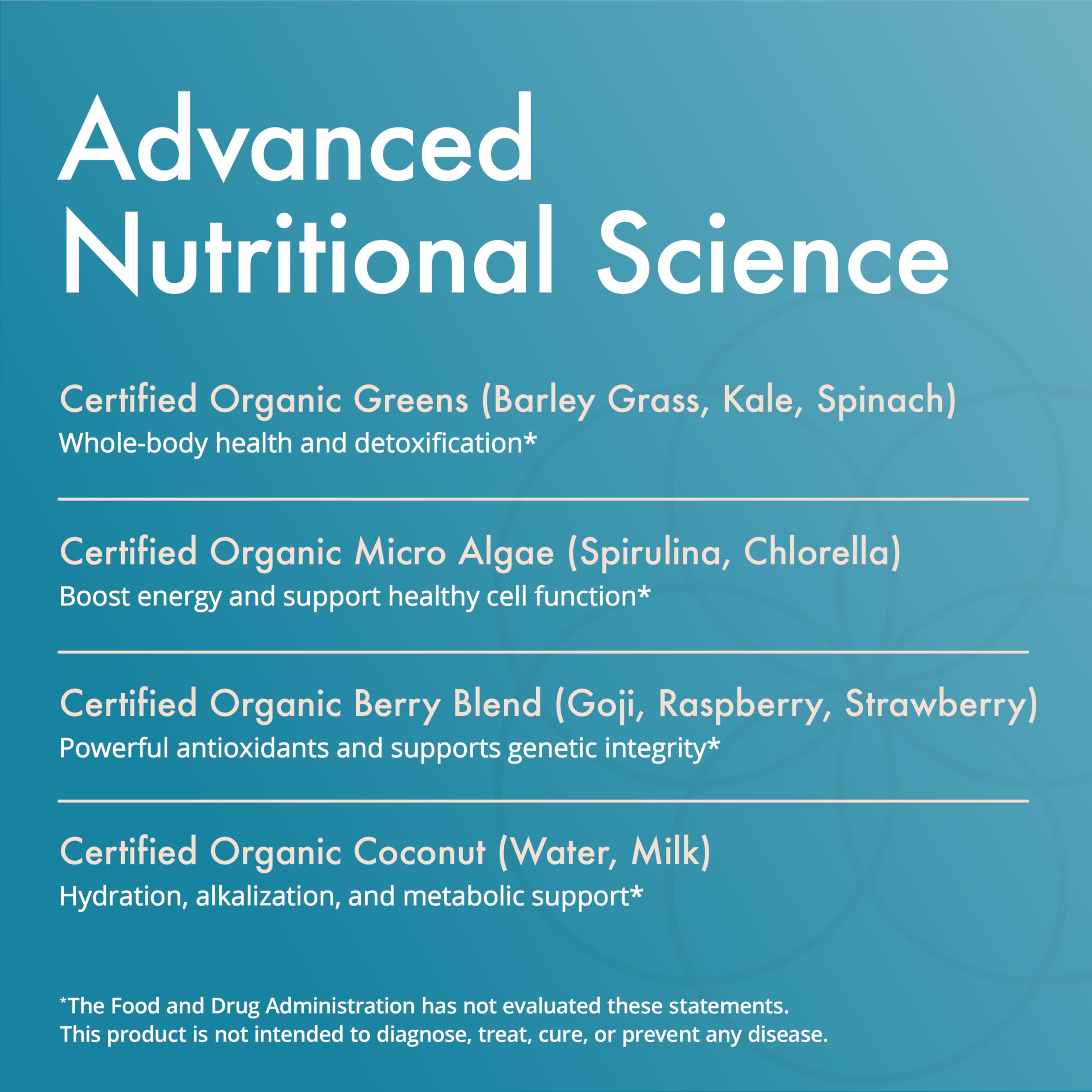 Barley grass, kale and spinach greens blend in N-Liven