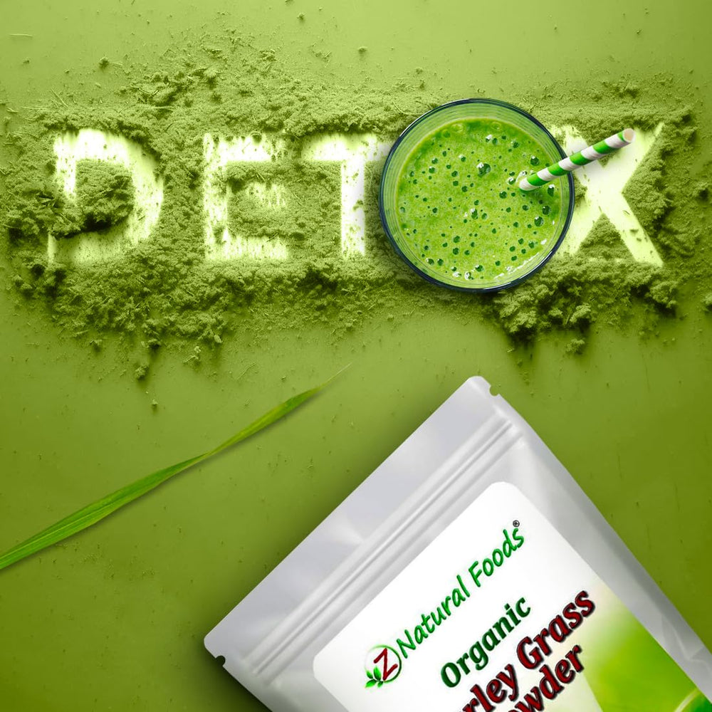 Bright green barley grass powder in a bowl