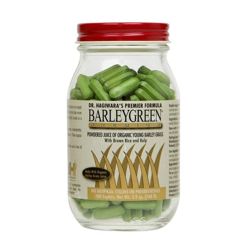 BARLEYGREEN Premium Caplets with Kelp & Brown Rice 280 tablets bottle