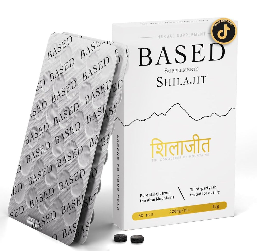 Based Shilajit product bottle with 60 tablets