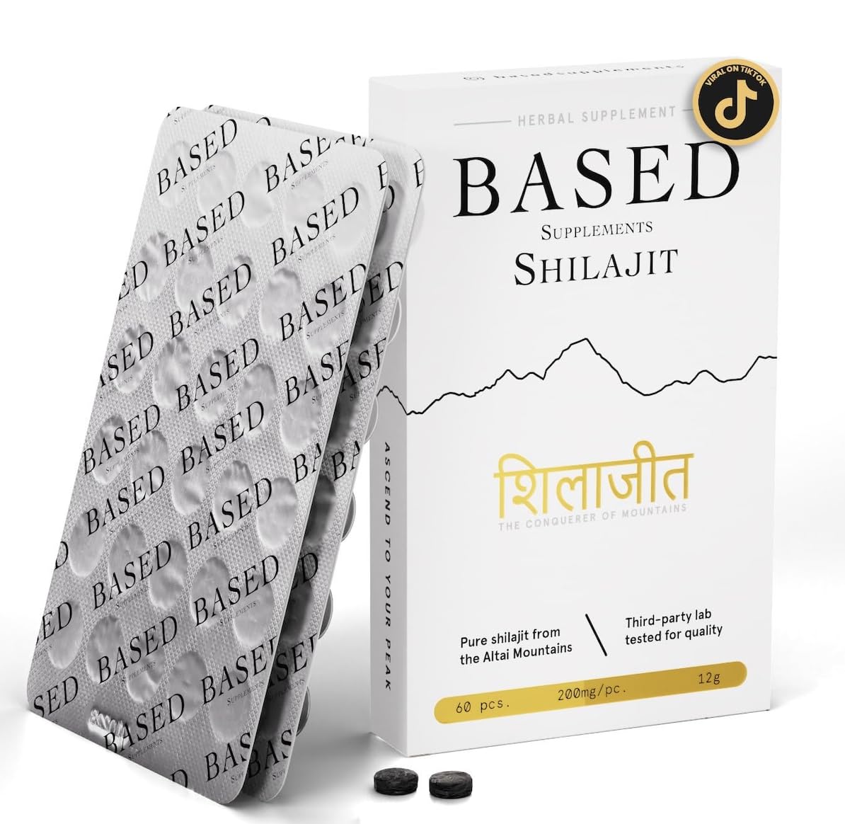 Based Shilajit product bottle with 60 tablets