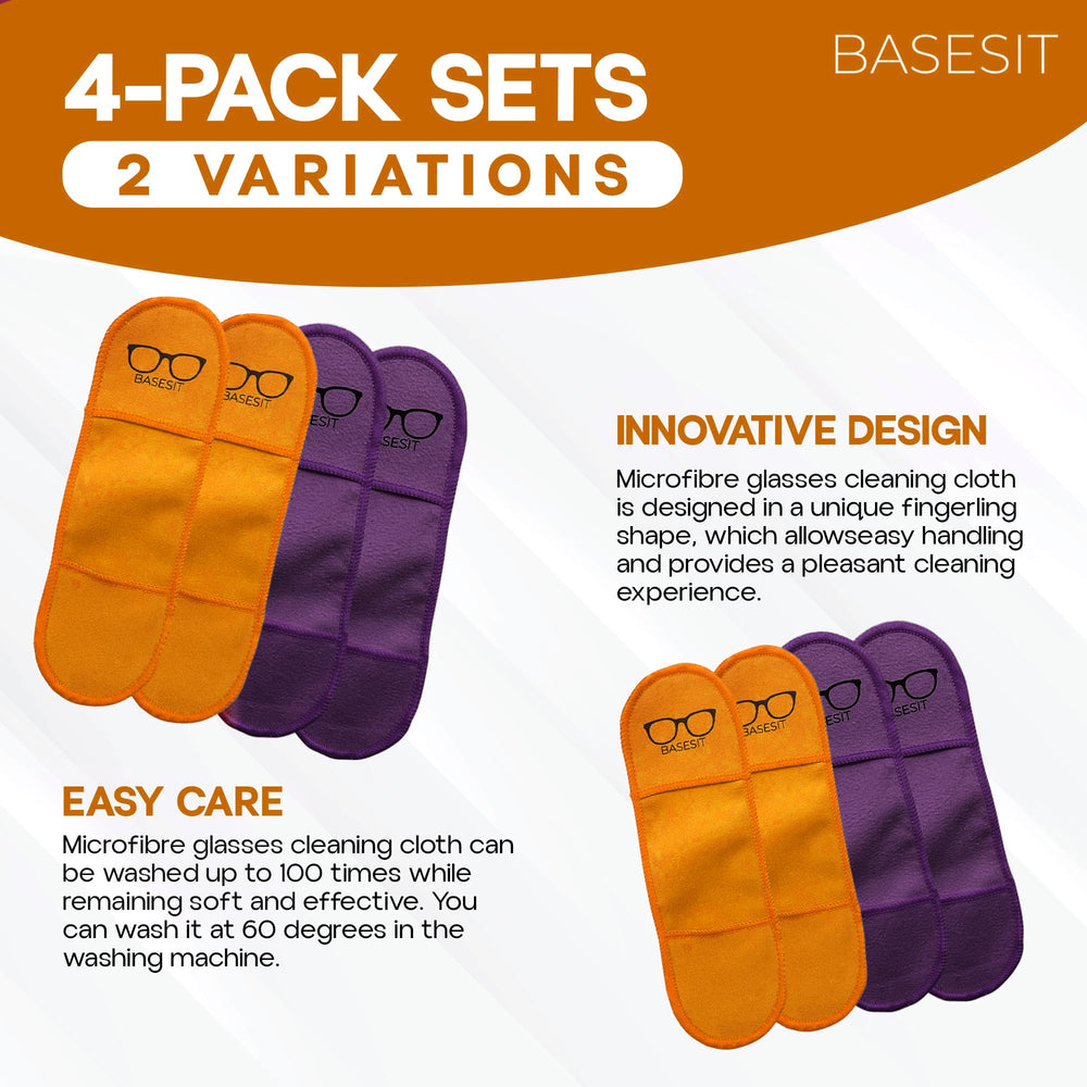 Soft microfiber cloths for glasses and devices – orange and purple (image 3)
