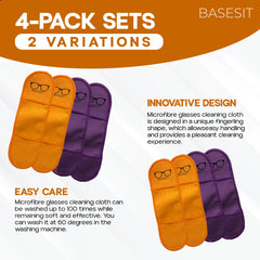 Soft microfiber cloths for glasses and devices – orange and purple (image 3)